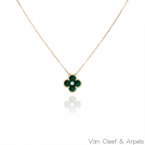 Van Cleef & Arpels Limited Edition Malachite Vintage Alhambra Holiday Pendant Van Cleef & Arpels Limited Edition Malachite Vintage Alhambra Holiday Pendant